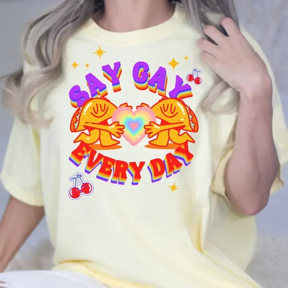 Say Gay Every Day  T Shirt Lgbtq Lgbt Rights Equality Pride Month Human