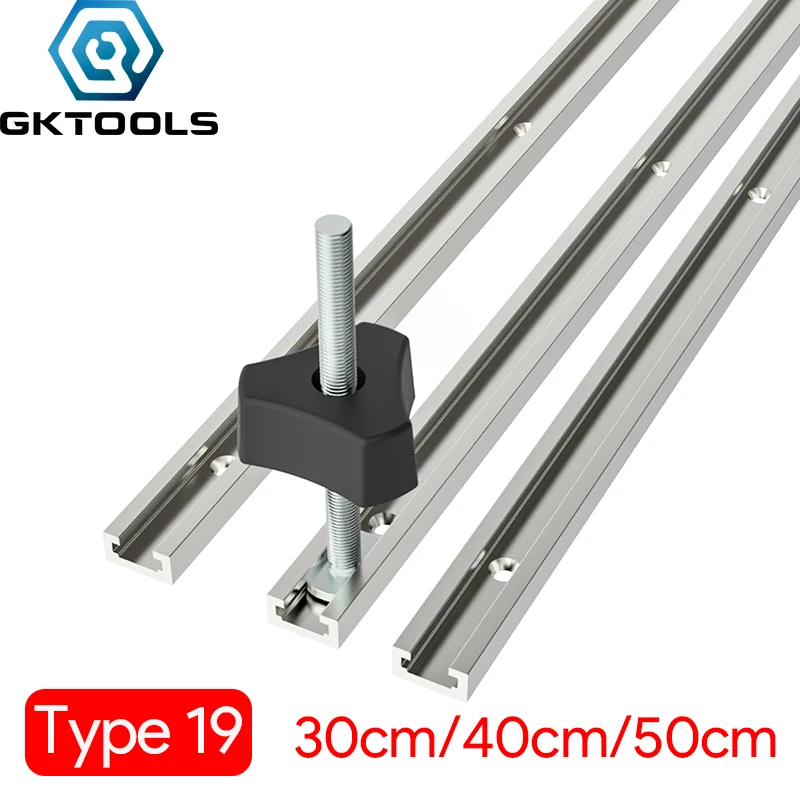 Type 19 30-50cm Woodworking Aluminium T Track Slot Slider Hold Down Clamp Push Block DIY Dill/Saw/Router Table Workbench Tools