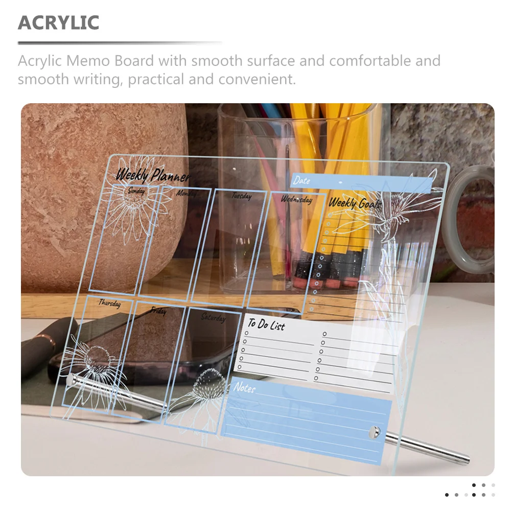 1 комплект, прозрачная акриловая доска для сухого стирания, настольная доска для заметок для стола, список дел, планировщик, многоразовая, гладкая поверхность, декоративная