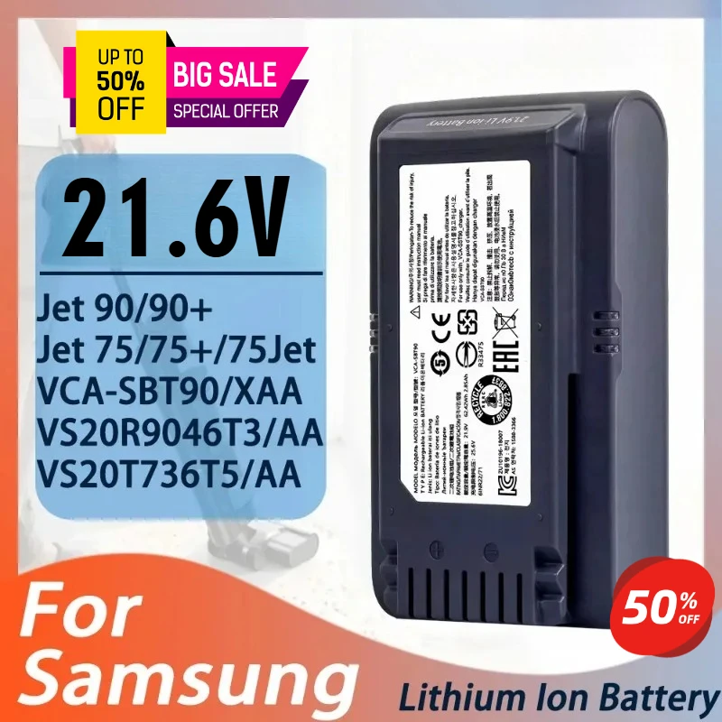

JET-90 Battery Accessories New for Samsung Jet 90 VCA-SBT90 Vacuum Cleaner Accessories High Capacity Quality Li-ion