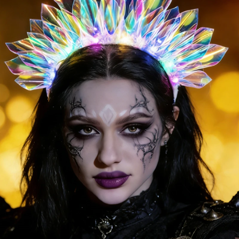 

2/3PCS Galaxy Aurora Light Up Crown 3D Glitter LED Headband with 8 Dynamic Modes Hair Accessory Rave Festival Cosmic Theme Party