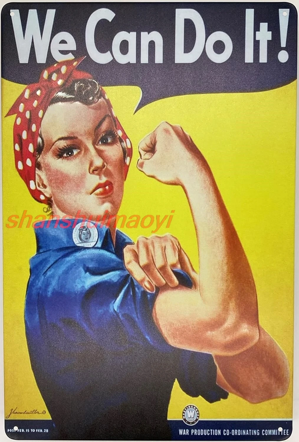 Forever_USA Tin Sign | Metal Wall Sign | WWII Rosie The Riveter We can do it War Advertising 8 x 12 in. | Fun Decorative Si HAI