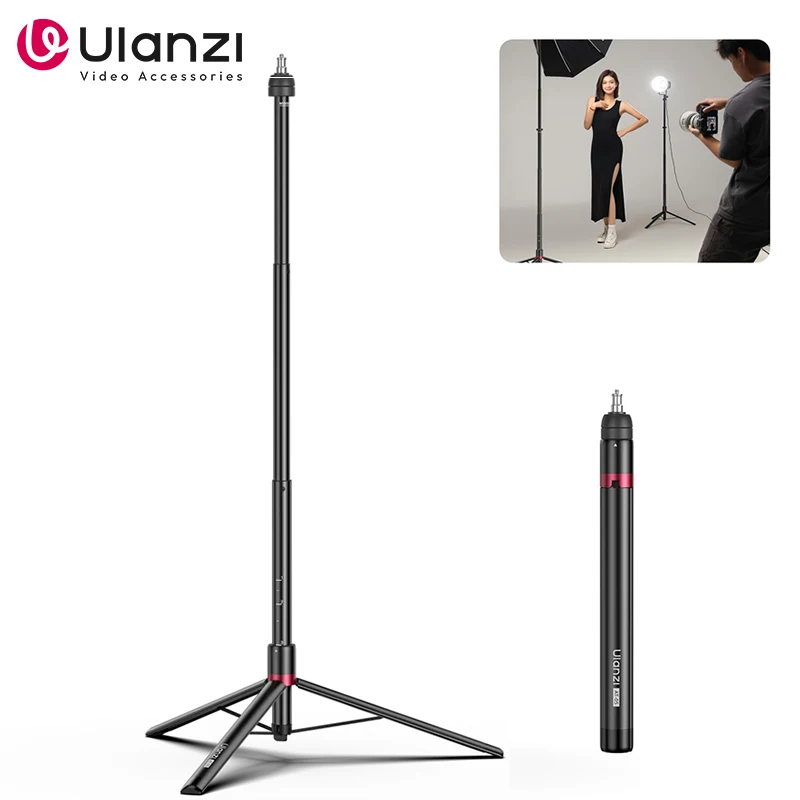 Ulanzi AT-05 2M Heavy Duty Opvouwbare Light Stand Statief voor Videolicht DSLR Camera Fotografie Studio Livestreaming Max. Belasting 5KG