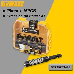 DEWALT 16PCS Original Screwdriver Bit Set 25mmX15PCS with Magnetic Extension Bit Holder DT70522T-QZ