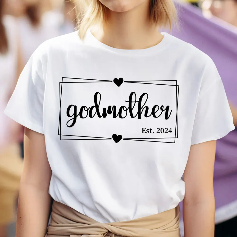 Custom Godmother Shirt, Godmother est 2024 Mother's Day Gift Tees