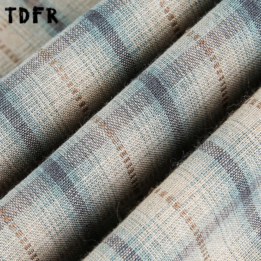 Camisas xadrez de bolso de retalhos dos homens retro casual outono solto único breasted lapela manga longa camisas de algodão homem