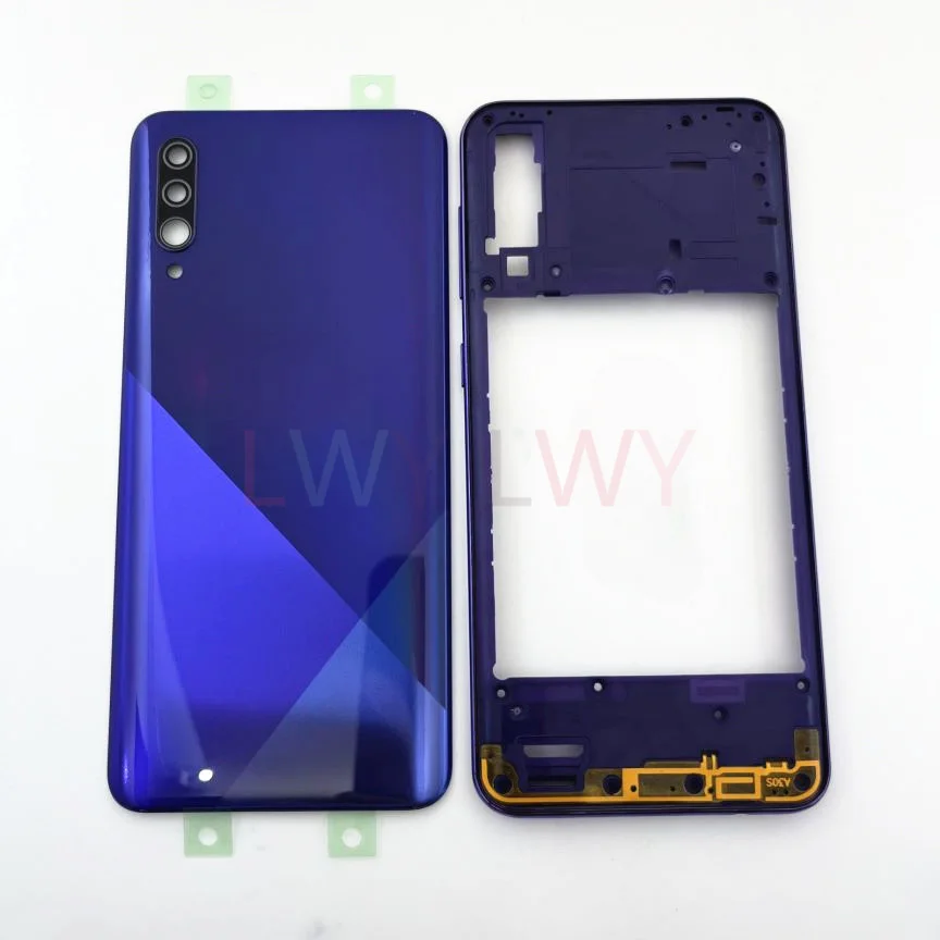 Full Housing Case For Samsung Galaxy A30s A307 Battery Back Cover + Middle Frame Rear Door Sticker Replace