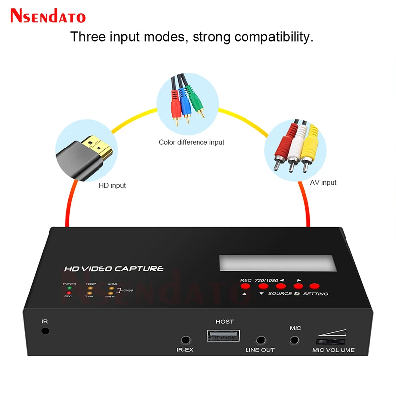 Ezcap283S YPbPr AV صندوق تسجيل الفيديو 1080P HDMI لعبة فيديو بطاقة التقاط الصوت والفيديو مسجل صندوق الوقت جدول تسجيل ل XBOX PS4 PC