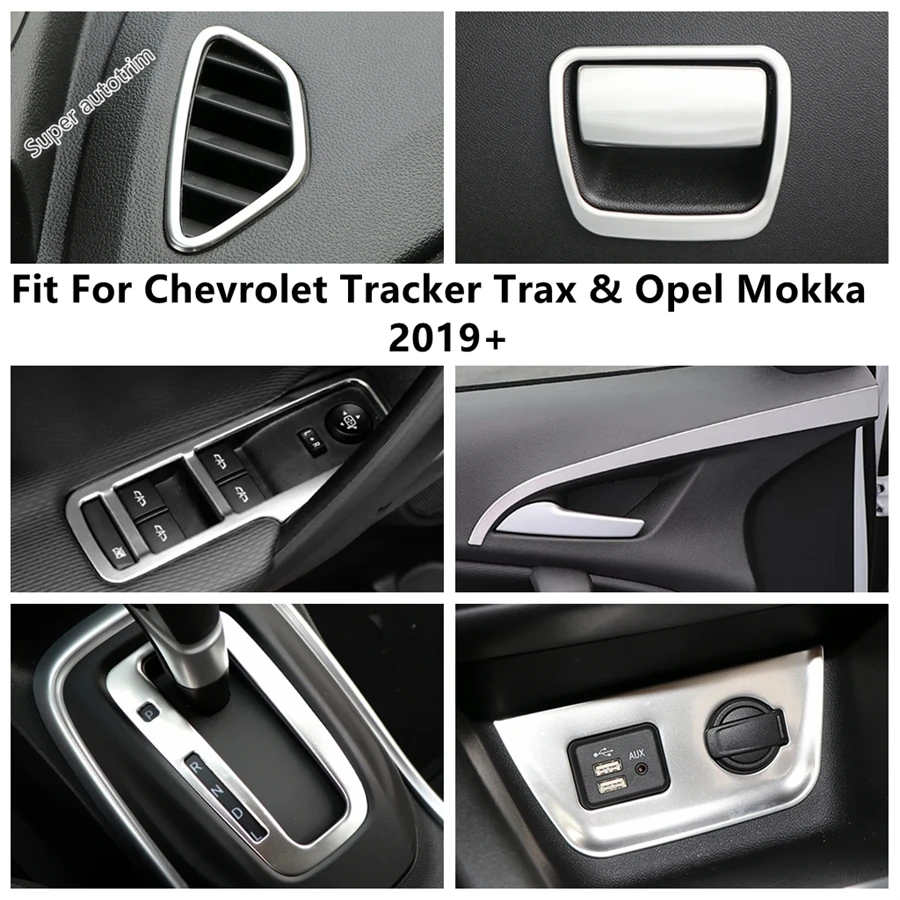 

Door Armrest Strip / Gear Shift Panel / AC Air Vent Cover Trim Accessories For Chevrolet Tracker Trax & Opel Mokka 2019 - 2022