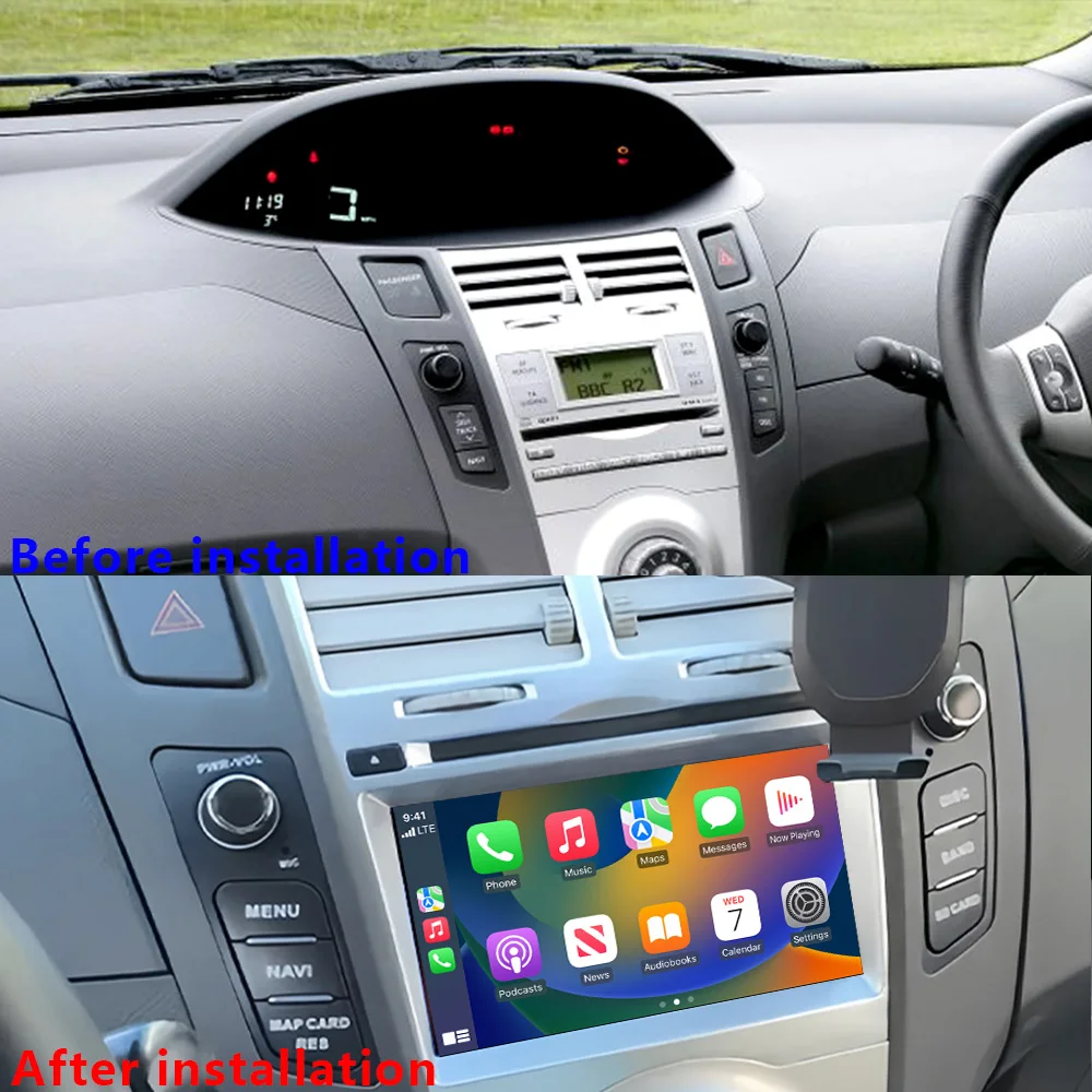

CHSTEK Head Unit For Toyota Yaris XP90 Vitz Platz 2005-2012 Car Radio Stereo Carplay Android 13 Navigation GPS WIFI Bluetooth 4G