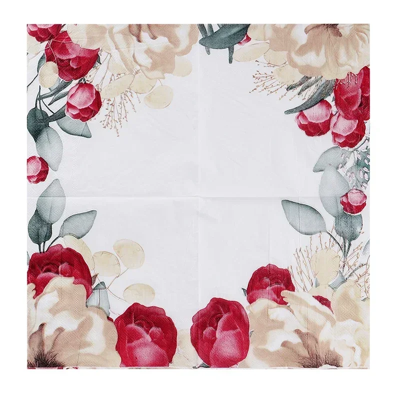 New Chinese Chinese Style  Colorful Printing Paper Napkins Wedding Paper Butterfly Bone Bart Napkins Paper Placemat 20pcs