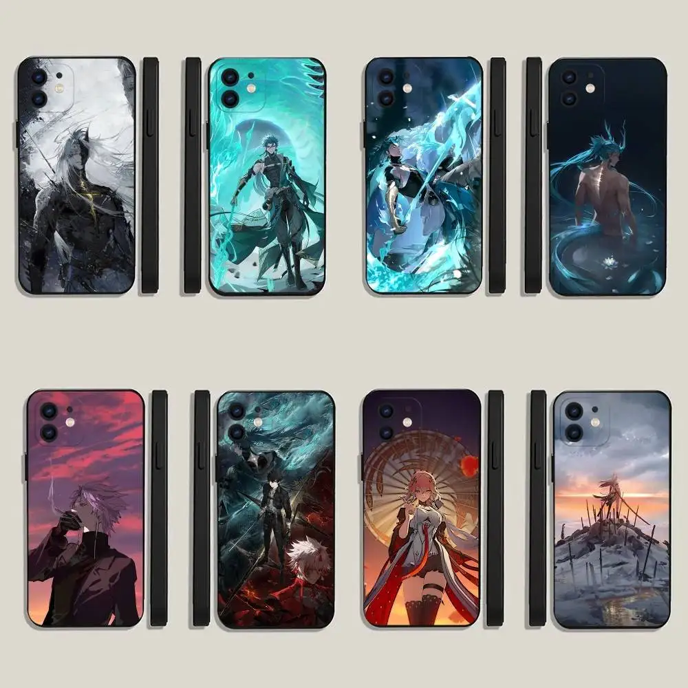 

Game Wuthering Waves Phone Case For iPhone16,15,14,13,12,11,Plus,Pro Max,XS,X,XR,SE,Mini,8,7 Soft Silicone Black Cover