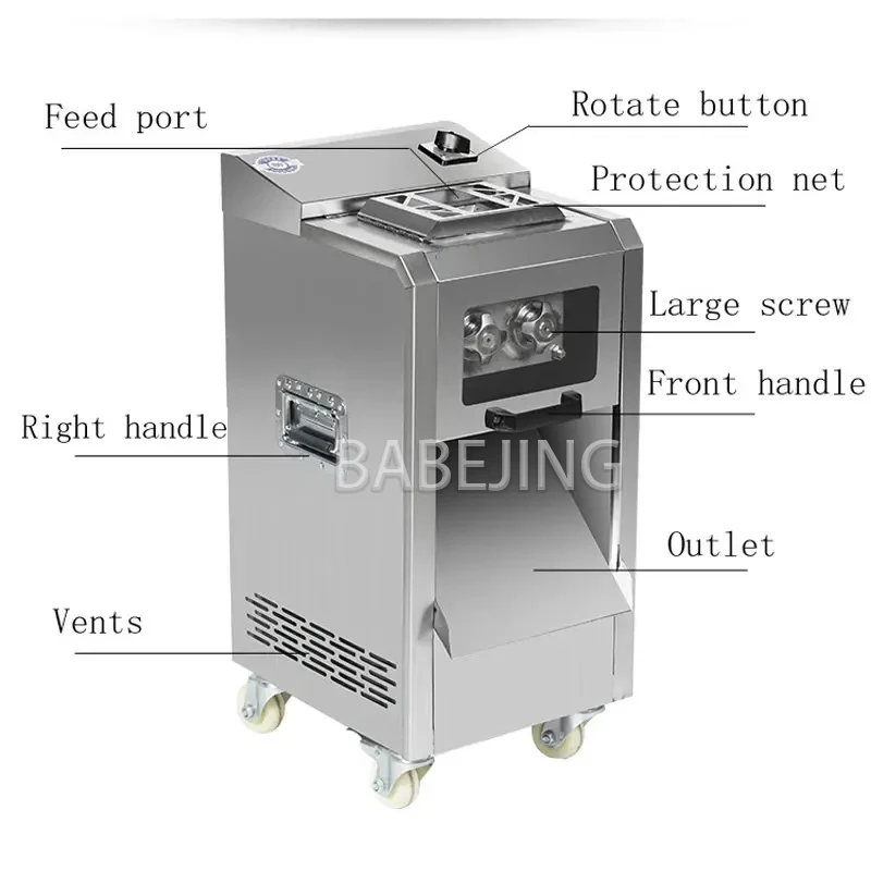 ماكينة تقطيع اللحوم الكهربائية StaiVertical، ماكينة تقطيع الخضروات ولحم البقر الأوتوماتيكية بالكامل، أجهزة منزلية من الفولاذ المقاوم للصدأ