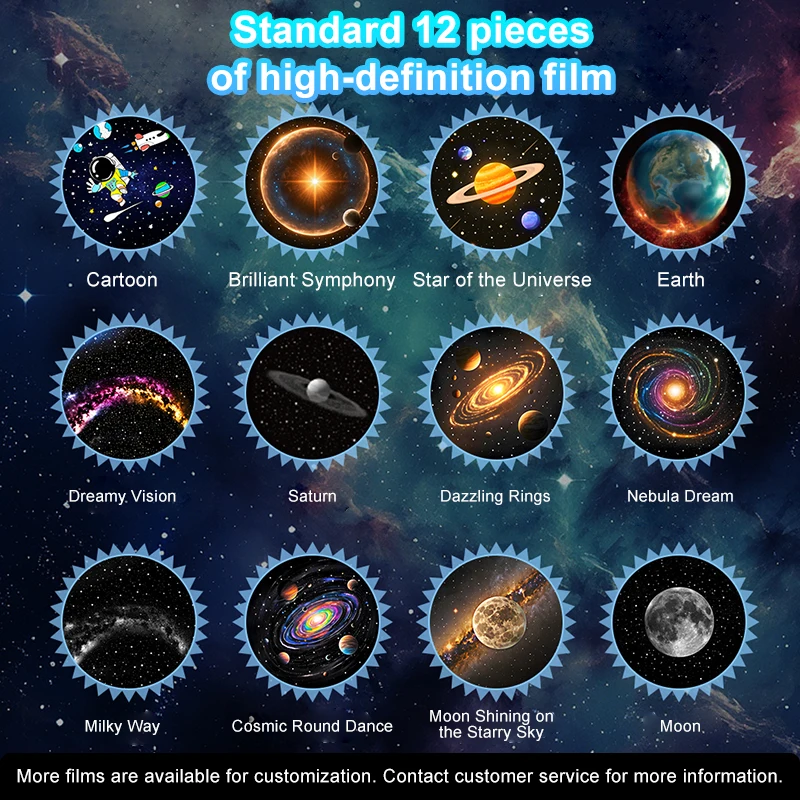 Astronaut Planetarium Projector Lamp 12 Image Discs Galaxy Night Light Starry Sky Ceiling Mood Lighting LED Space Room Decor