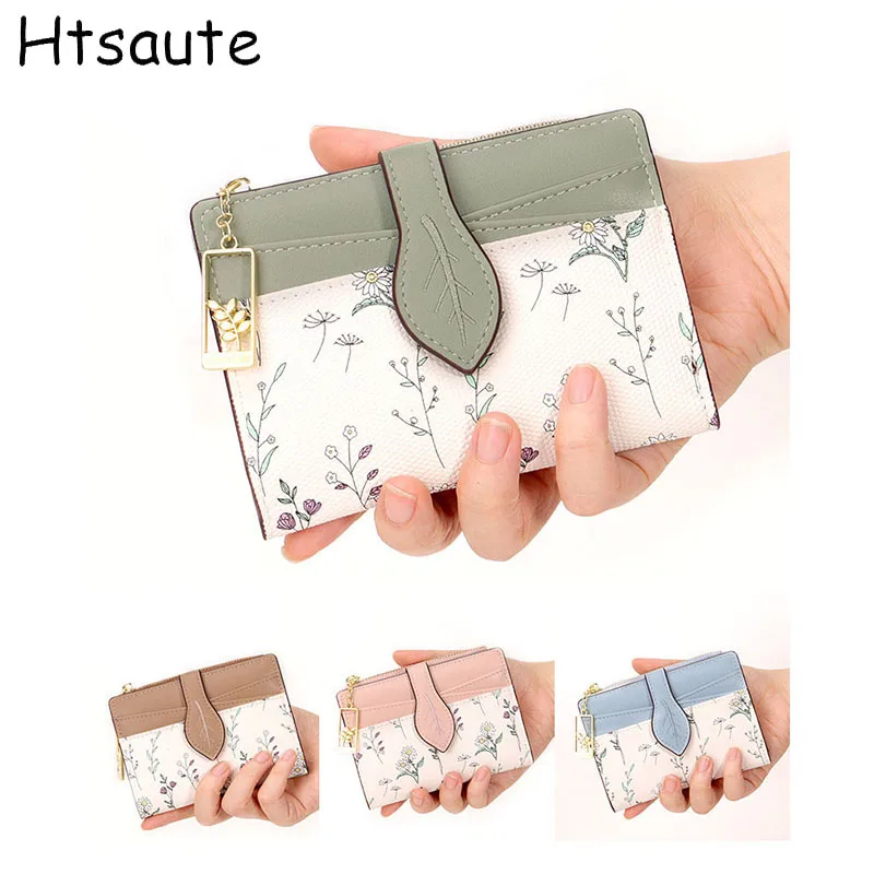 

High-Quality Women Wallets Short Card Clips Brand Printed Bag Female Coin Purses Photo Holder Zipper Women Card Holder
