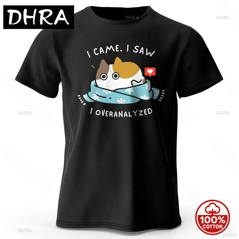 

Cat Humor Art Printed Men's T-Shirt 100% Cotton Oversized Daily Life Humor Graphic Tees for Women Tops Tees Streetwear Tops Tees