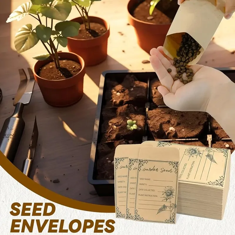 50/100pcs Seed Envelopes 4.72 * 3.15 inch Small Envelope Collection Vegetable Plant Garden Seeds