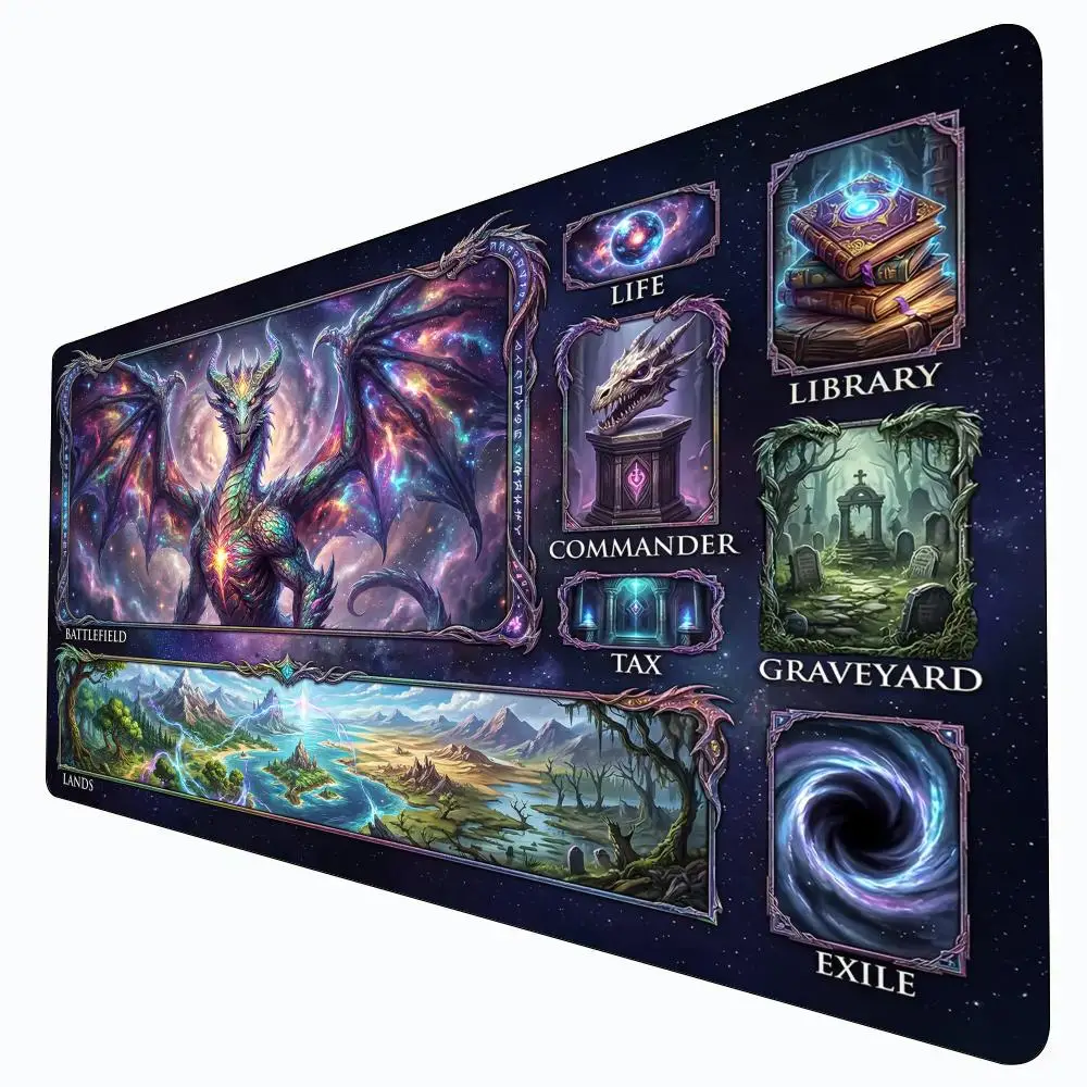 

Cosmic Starry Sky Dragon MTG Playmat Magic Card Battle Mat Non-Slip Durable 35X60CM Commander playmat Board Game Mat for TCG