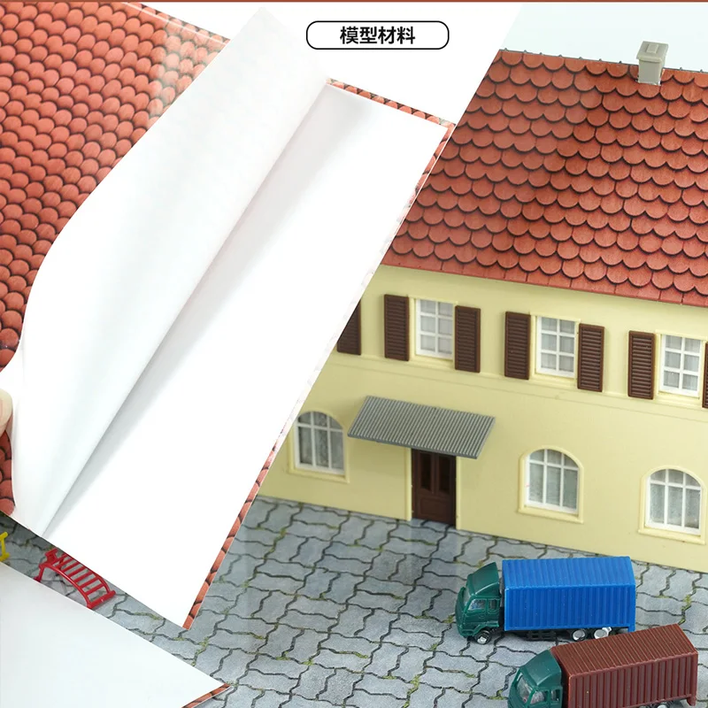 20x30 CM Simulazione Tetto Piastrelle Mattoni Adesivi Kit Modello per Fare Materiali Adesivo per Costruzione di Casa 2 Pz/lotto