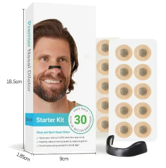 

Magnetic Nose Strips for Snoring Relief & Sport Breathing | Skin-Safe Nasal Dilator, Boost Oxygen Starter Kit