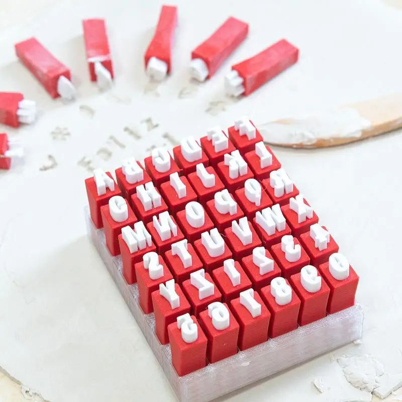 Christmas Style Alphabet Clay Stamp Set Lowercase Letters Mold For DIY Polymer Clay Pottery Handmade Craft Tools