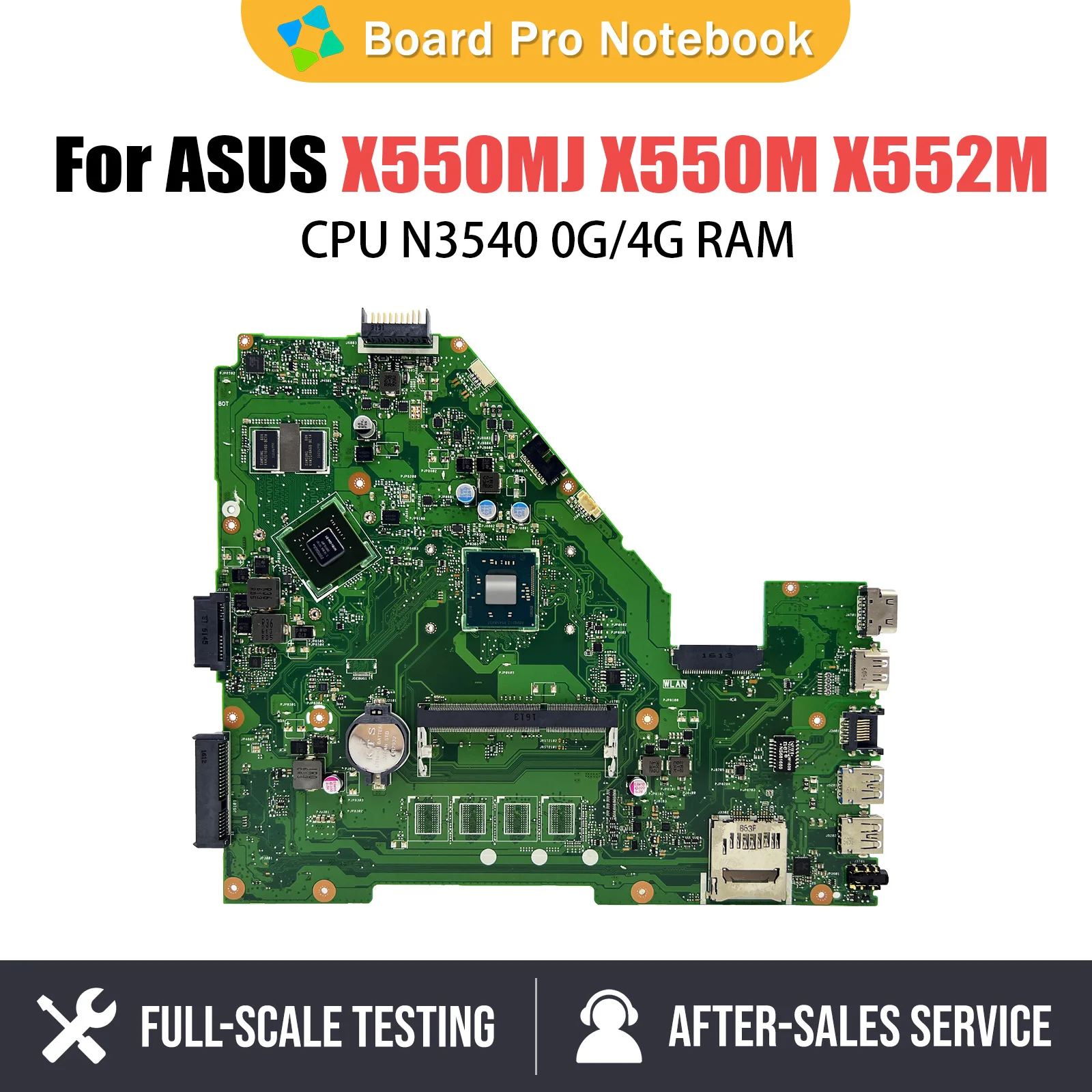 

X550MD with N2840 N3540 CPU GT920M RAM-0GB Mainboard For ASUS X550MJ X552M X550M Y582M DX992M Laptop Motherboard