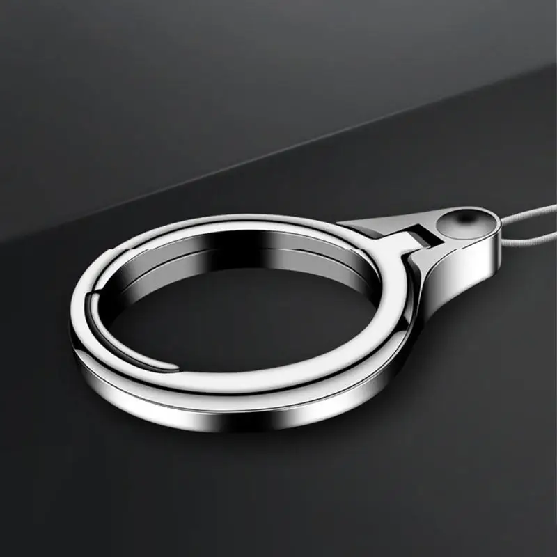 Металлический ремешок 2 в 1, универсальный брелок для iPhone, ремни для Samsung Xiaomi, брелок для ключей, кольцо на палец, мобильный держатель, аксессуары-подставка