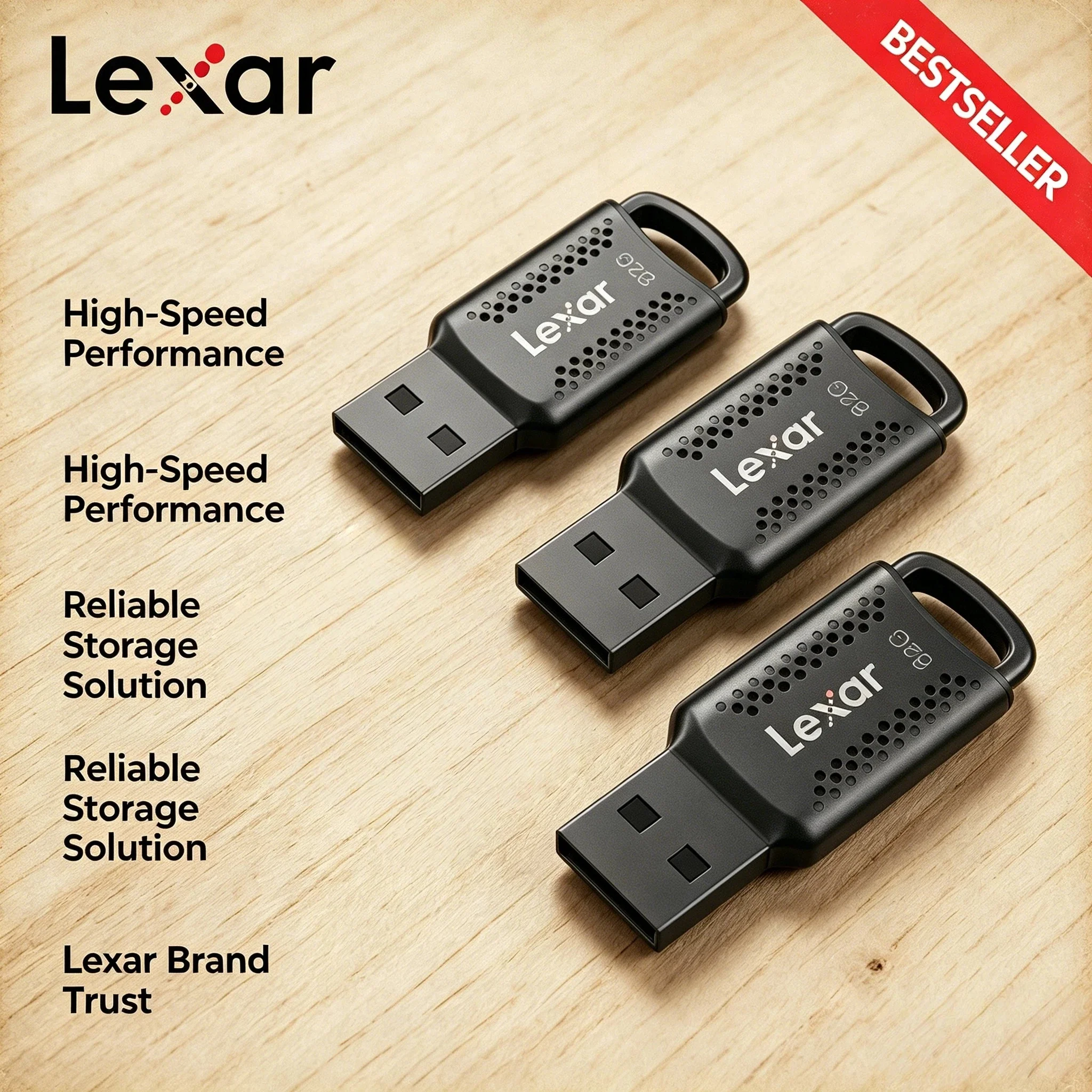 Unidad Flash USB 3.2 Lexar V400 de 32 GB, 64 GB, 128 GB, Memoria USB Negra Original, Unidad Flash USB para Computadora 4K Ultra