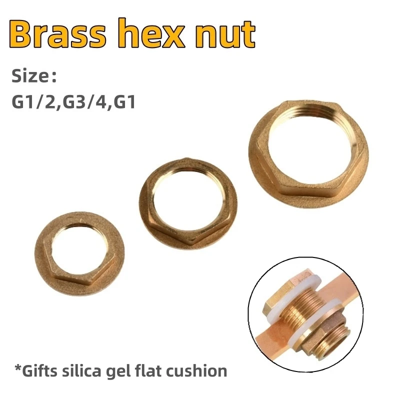 2~50PCS Brass Hex Nuts Pipe Fittings Flange Nuts 1/2