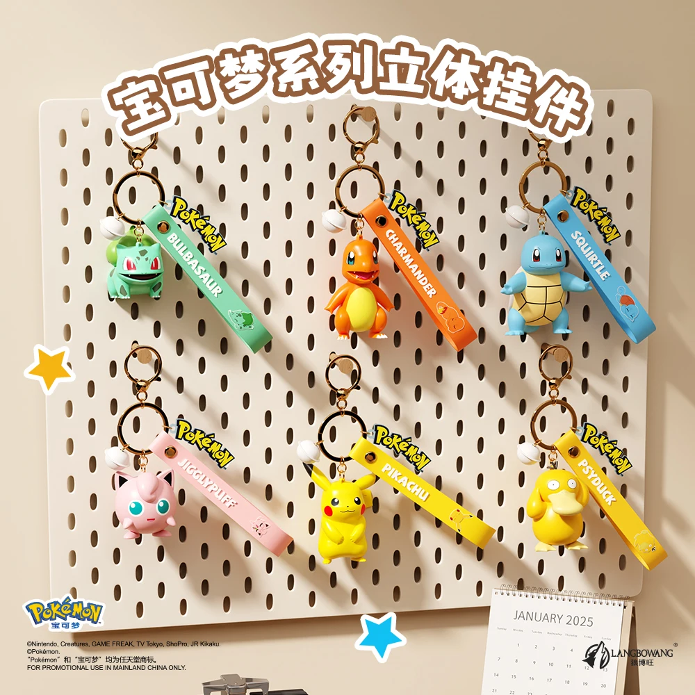

Официальный брелок Pokemon Psyduck Charmander Pikachu, подвеска на рюкзак, милый аниме-брелок для ключей, сумка, аксессуар, подарок для фанатов