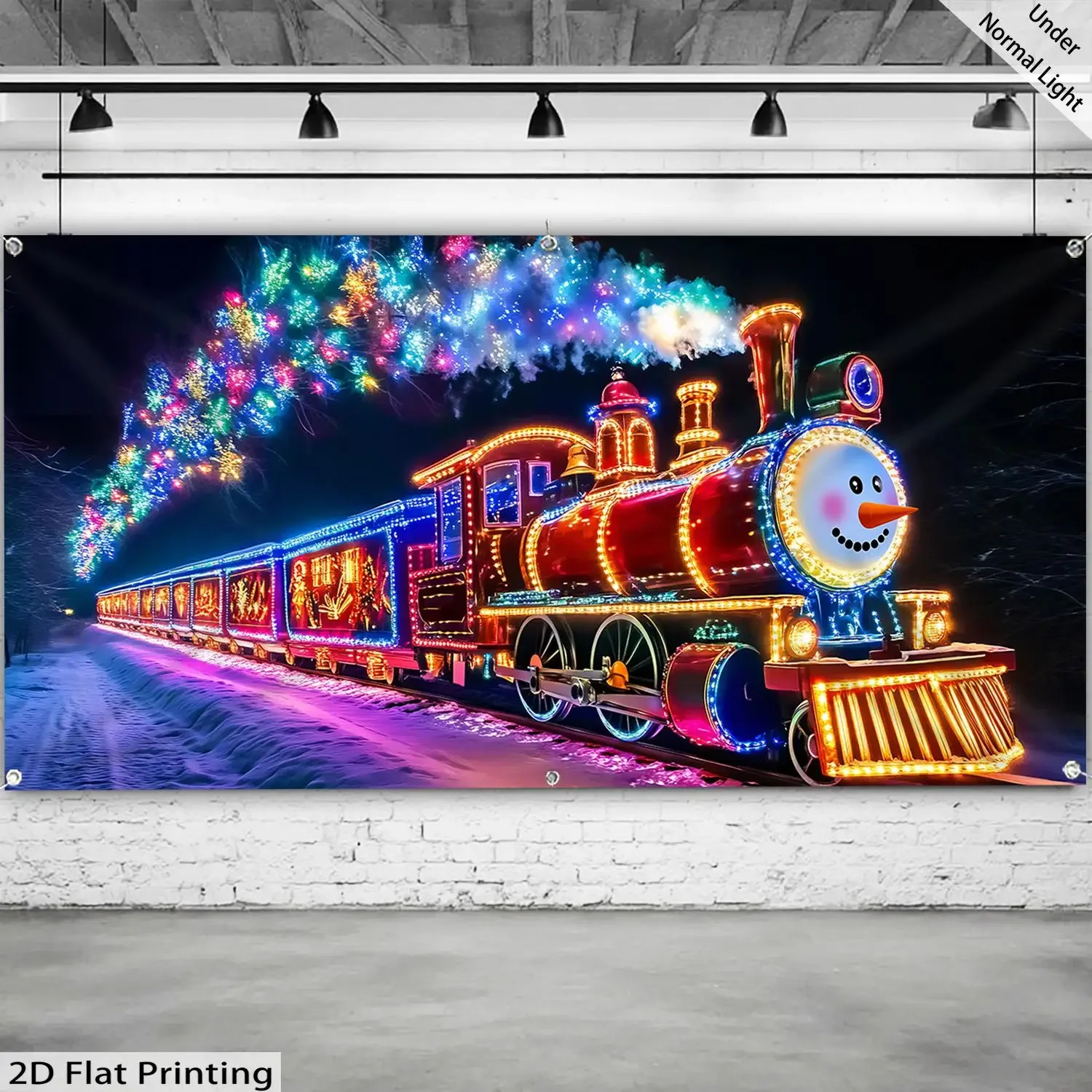 خطة ثنائية الأبعاد، قطعة واحدة، ديكور باب المرآب الرومانسي لعيد الميلاد المجيد، ديكور عطلة متعدد الأغراض #2