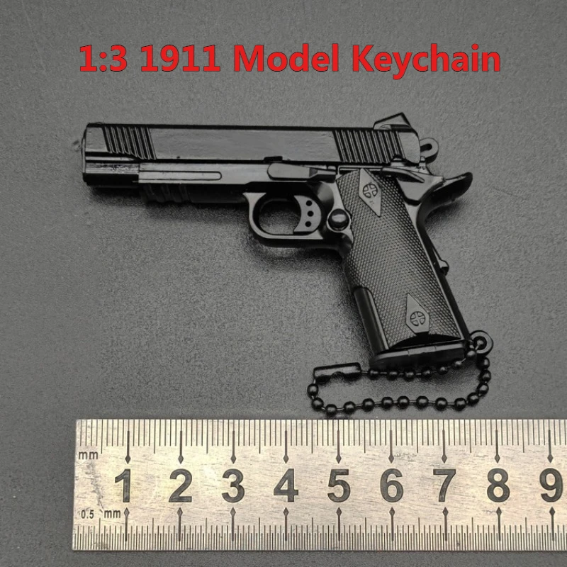 

Newest Metal Gun Model 1:3 Without Inscription 911 Model Keychain Keychain Personalized Trend Military Fans Collect Small Gifts