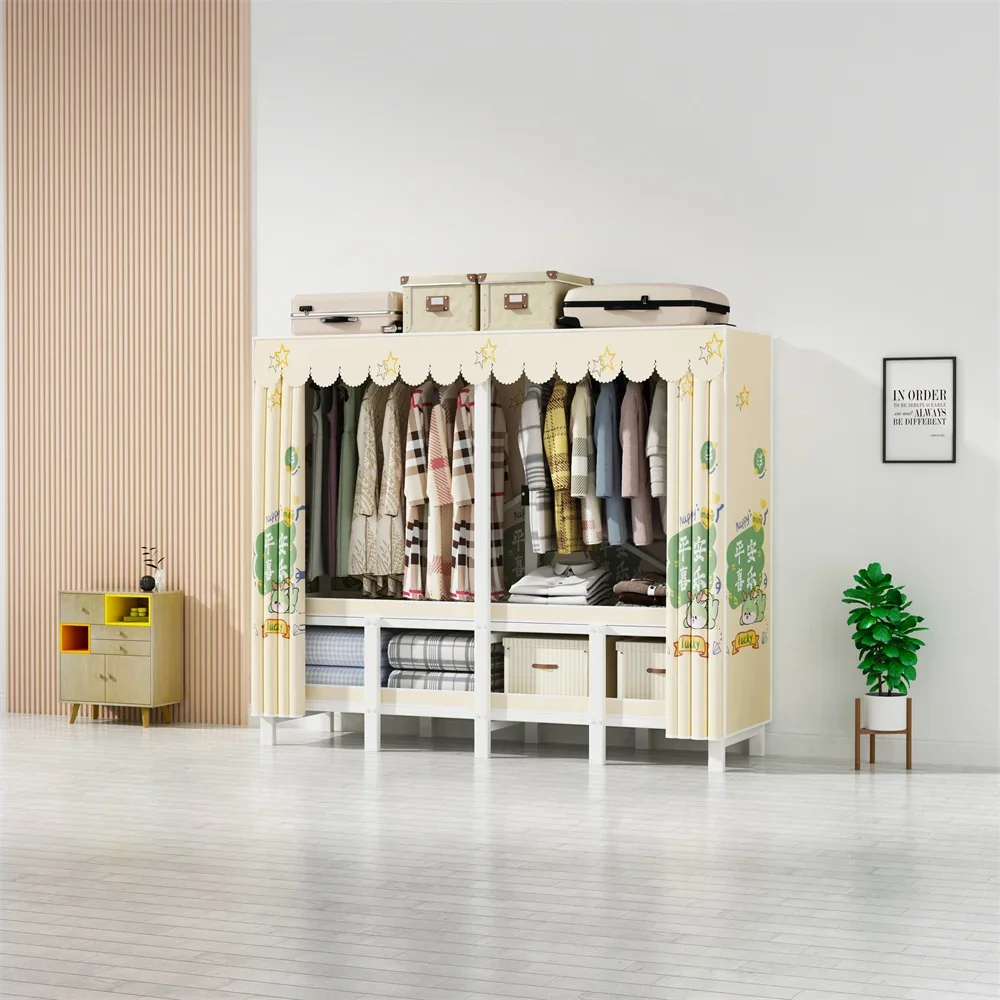 

'For 30BZ168 Fabric Cover Wardrobes Bedroom Furniture Clothes Storage Portable Closet Fully Assembled Wardrobe Closet Mobile
