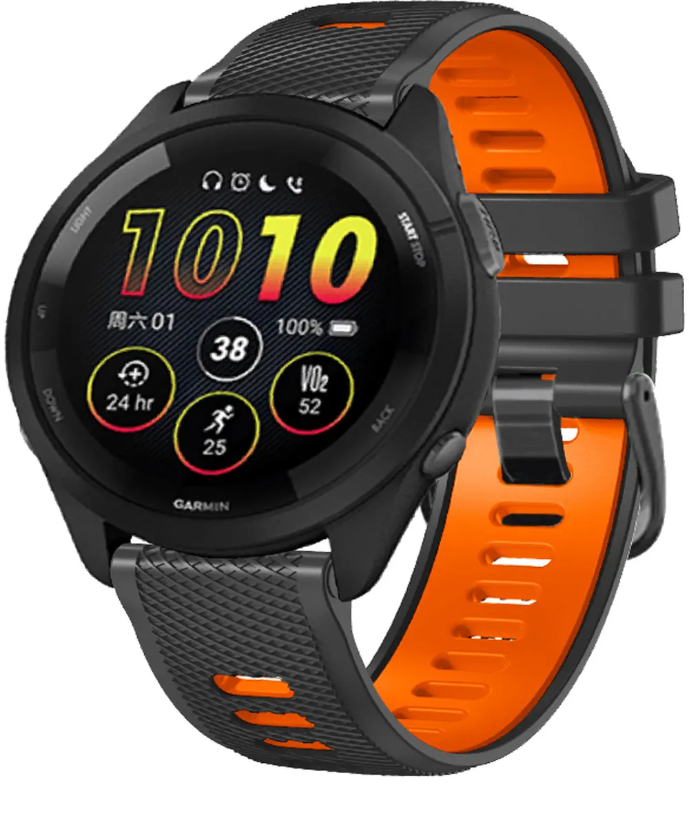 22 mm Silikon-Smartwatch-Armband für Garmin Forerunner 265, Ersatzgürtel für Forerunner 255 Music Vivoactive 4 Venu 2 Armband – Detail 8