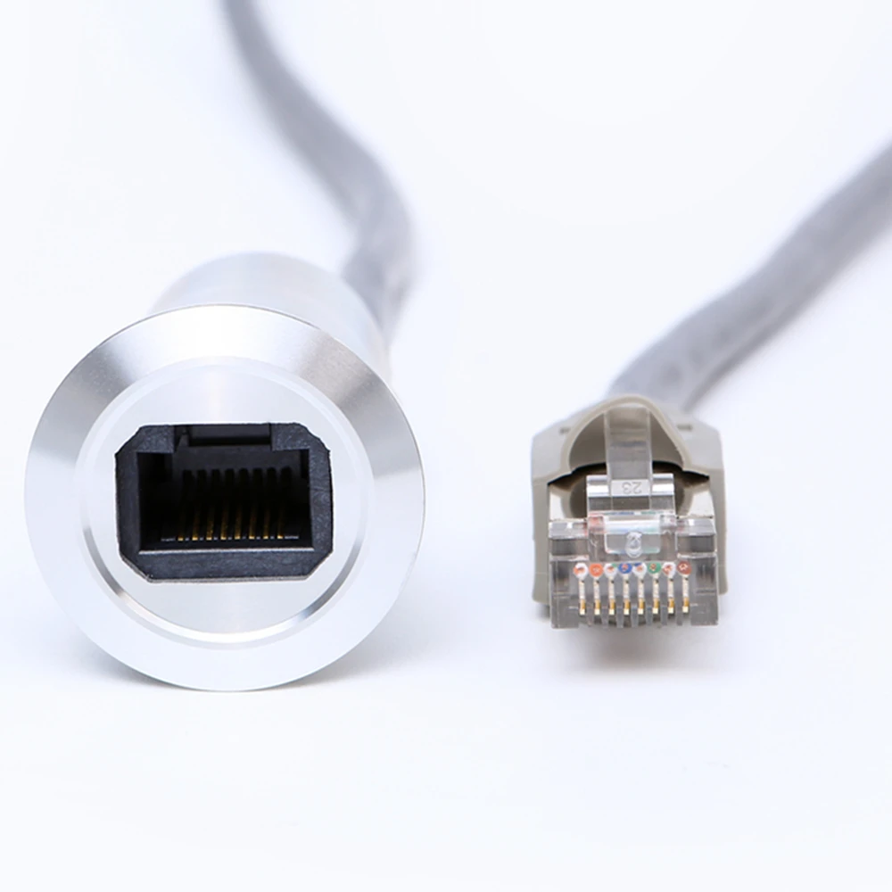 22mm USB connector socket  Metal Panel Socket RJ45 Female to Male  With Cable (60cm,150cm)