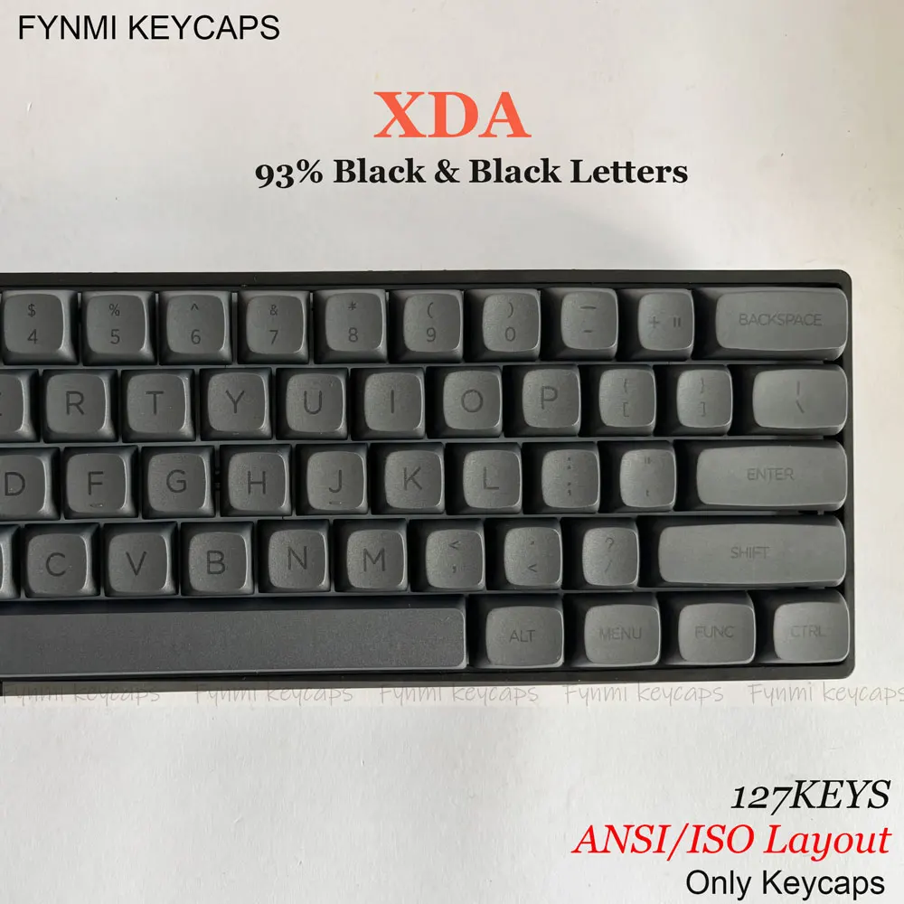 Fynmi ISO ANSI XDA 93% Black 100% Black Letter PBT Dye Sublimation