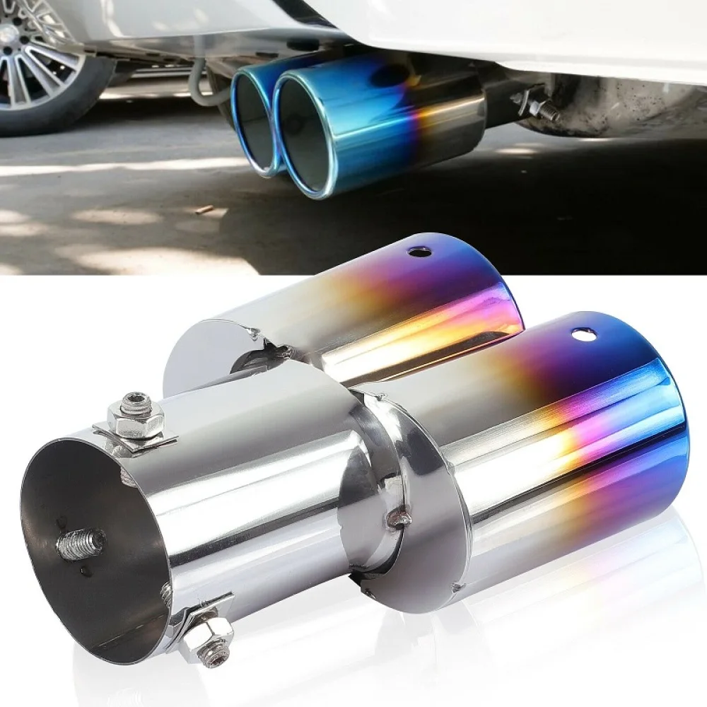 

Универсальная автомобильная хромированная двойная выхлопная труба, прицеп, грузовик, хвост, двойная выхлопная труба, круглая нержавеющая сталь, аксессуары для кемпера