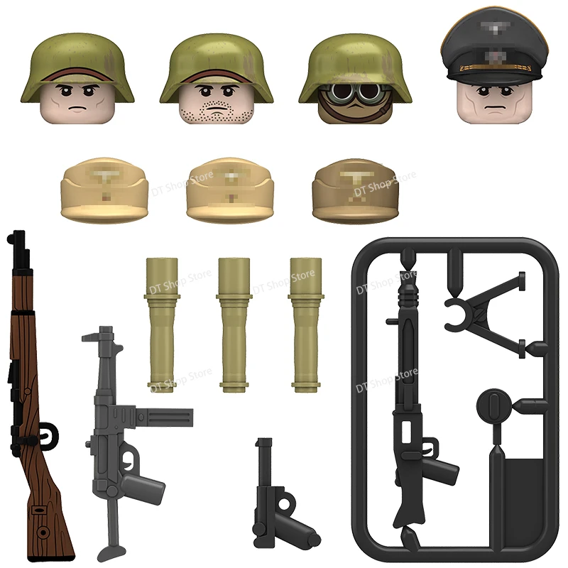 N617-620 Soldier Series Accessories MOC Building Block Mini Figures Mini Characters Educational Boy Toys Christmas Gifts