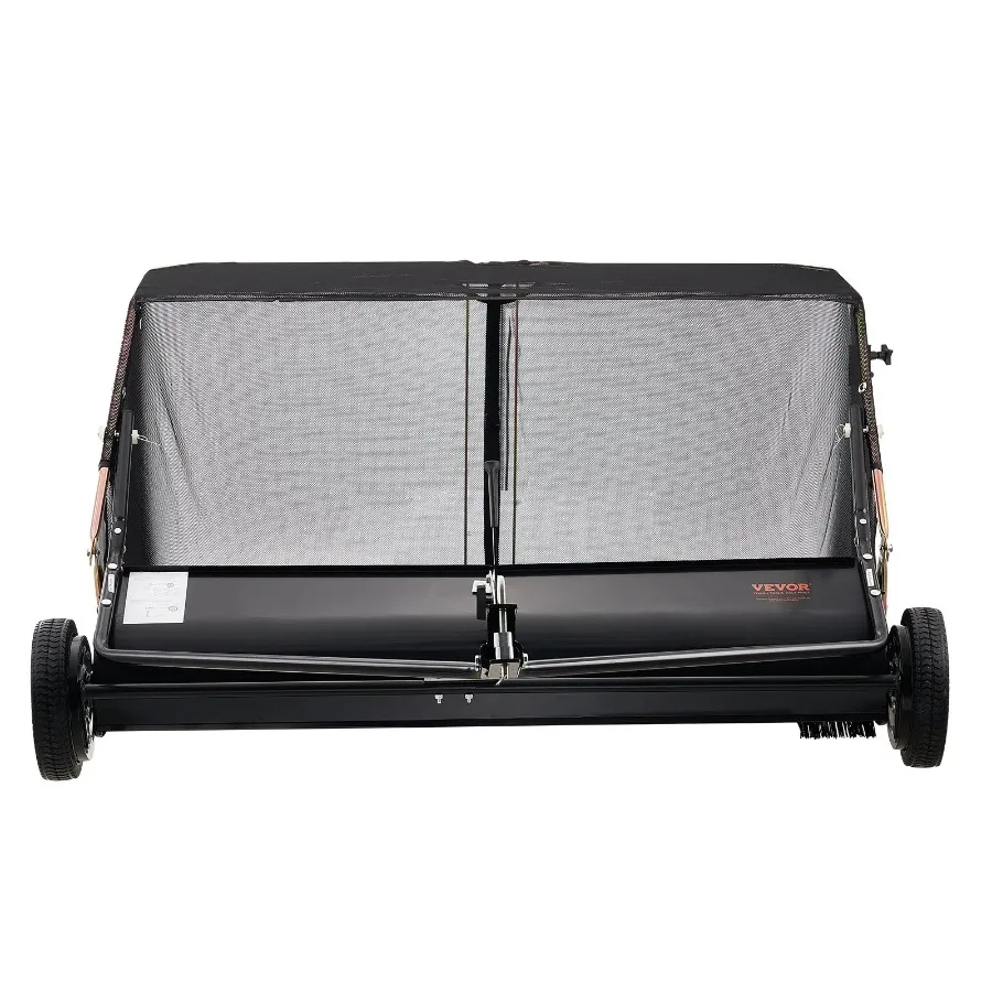 

52 Inch Lawn Sweeper Tow Behind 26 cu.ft. Large Pull Behind Grass Sweeper Heavy Duty Leaf and Grass Collector with Dumping Rop