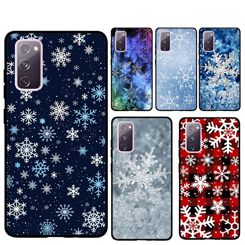 Snow Snowflake Winter Phone Case For Samsung Galaxy S25 Ultra S9 S10 S20 S21 S22 Plus S24 FE S23 Ultra Back Cover