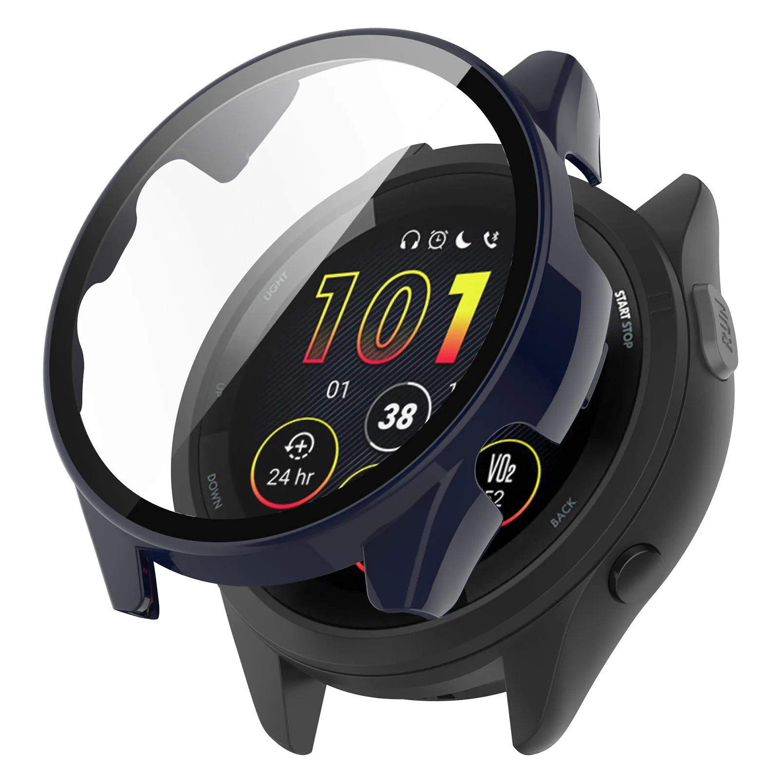 Gehärtetes Glas + PC-Hülle für Garmin Forerunner 265, Displayschutzfolie, Stoßstange für Garmin Forerunner 265, kratzfeste Schale – Detail 13