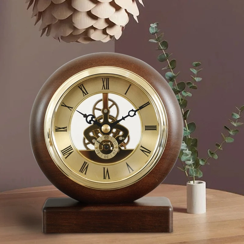 

Antique Luxury Desk Clocks Silent Time Accurate Sturdy Durable Desktop Gear Table Clocks Nordic Muslim Style Artistic Home Decor