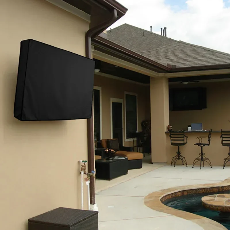 Outdoor TV Screen Dust Cover Black LCD Television Set Water Dust Resistant Protect Bag 24