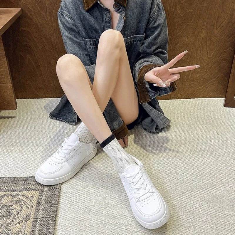 2026 new solid color lace-up flat shoes women's shoes outdoor activities breathable with small white shoes view 6