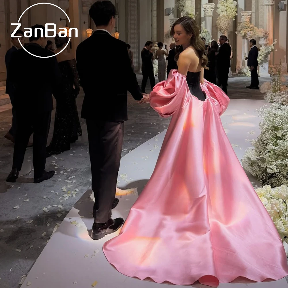 ZanBan Modern 2026 Mermaid Elegant Off Shoulder Pink Shawl Prom Gown Women Evening Dress customized Special Occasion Dresses