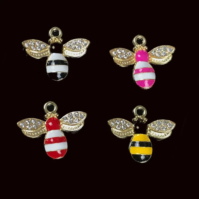 

Engood 100pcs Animals Bees Rhinestone Alloy Pendants Button DIY Jewelry Earring Necklace Sewing Trim & Embellishments Craft