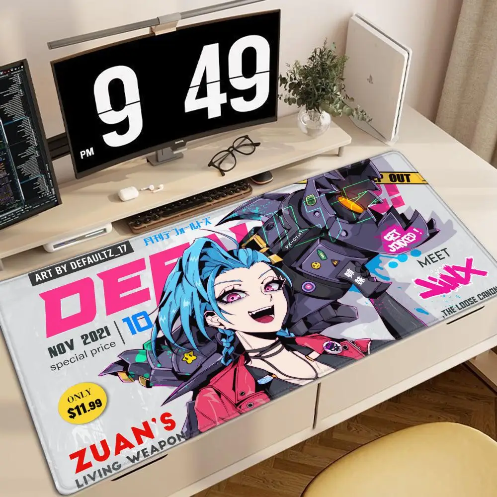 

Anime Sexy Girl Mouse Pad Laptop Kawaii Gaming Mousepad XXL Girl jinx Keyboard Rug PC Black And White Extended Desk Mat