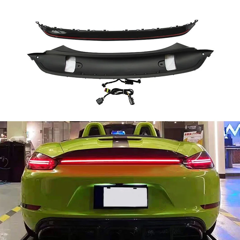 LED Rear Center Tail Light Bar for 718 Cayman Boxster 2016-2023 Rear Bumper Brake Dynamic Turn Signal Mod Upgrade Lamp