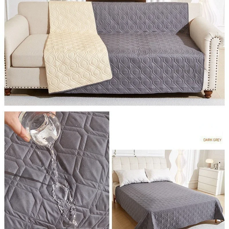 Waterproof Pet Mattress Cover Bedspread Non-Slip All season Universal Easy Wash Bed Mat for Cat Dog Dark Grey 1 Piece