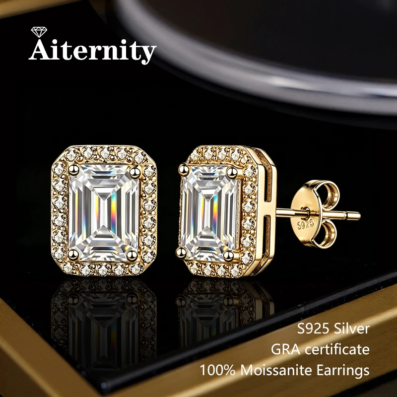 0,5-2ct Radiant-Schliff Moissanit-Ohrringe 3EX D VVS1 Zertifiziert S925 Silber Damen-Party-Schmuck Geschenk mit GRA-Zertifikat – Detail 19